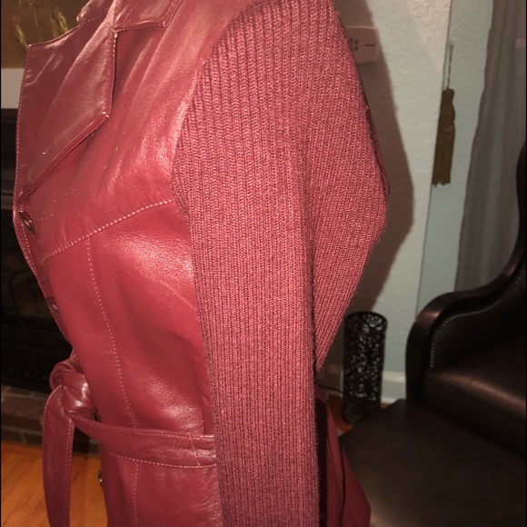 77Asters leather jacket with sweater sleeves - Picture 3 of 5